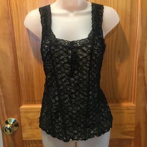 INC International Concepts Black Lace Top